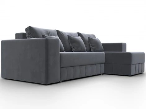 Диван угловой Лига-076 угол универсальный (ДСП/Пластик/Велюр/Серый) Лига Диванов 129843