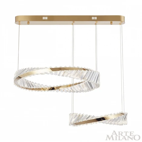 Подвесной светильник ярусный Arte Milano Venezia 318311/D600-D400 GD (регулировка яркости, LED, 220V, хрусталь, пульт управления, на тросе)