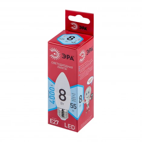 Лампочка светодиодная E27 8W ЭРА LED B35-8W-840-E27 R