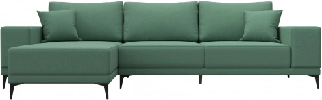 Диван угловой Льюес левый (Зеленый/Рогожка) Лига Диванов арт.124722L