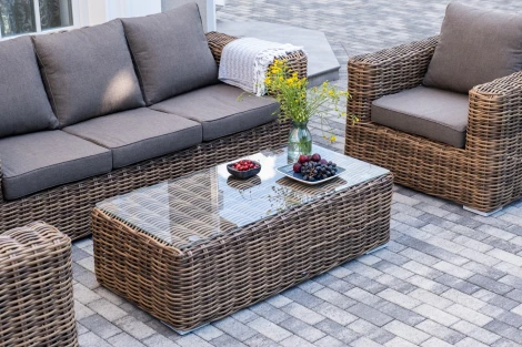 "Палермо" лаунж-зона из искусственного ротанга, цвет соломенный 4SIS арт.УТ-00008190