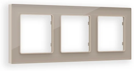 Рамка Ambrella Volt ALFA Platos (Серо-бежевый Стекло закаленное натуральное) 3-ая AF380603