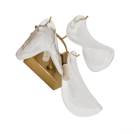 Бра Lumion Plume 8385/1W золото/белый, металл/стекло E14 40W 220V