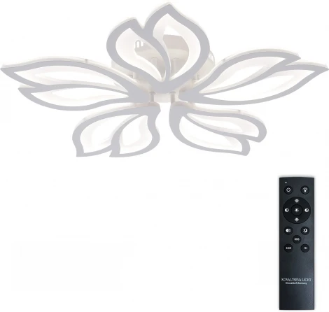 Потолочная люстра светодиодная с пультом ДУ 110W, белый, LED Natali Kovaltseva Fortuna LED LAMPS 81107/4C