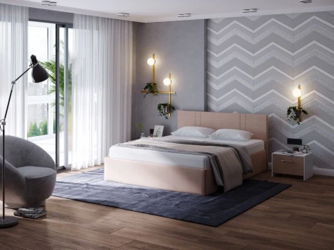 PROxSON Кровать Helix Plus (Ткань: Рогожка Savana Camel (бежевый)) 90x200