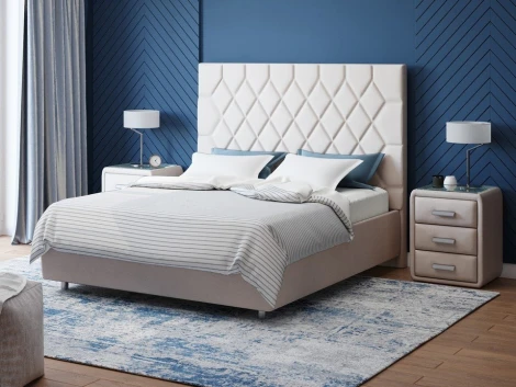 PROxSON Кровать Rhomby без основания (Ткань: Велюр Ultra Суфле) 80x200