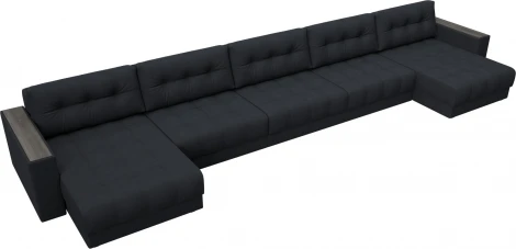 Диван П-образный с декором Лига-049 НПБ Мегалонг Лига Диванов (Замша) арт.128544