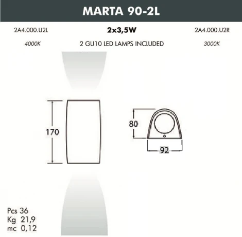 Архитектурная подсветка Fumagalli Marta 2A4.000.000.AXU2L (220V, IP55)