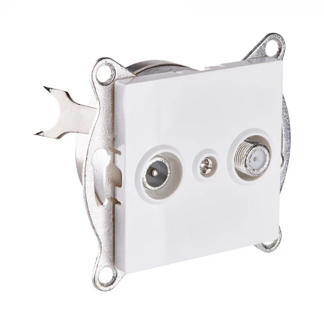 Розетка двойная TV (мама) + спутниковая SAT белый Kollinger REA-035WH для Aspekt, Eleganz, Reflex