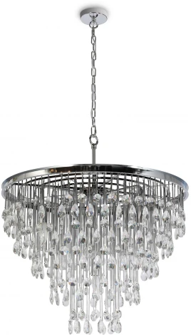 Подвесная люстра каскадная Maytoni Linn MOD091PL-09CH (220V, хрусталь, подвески, на цепи)