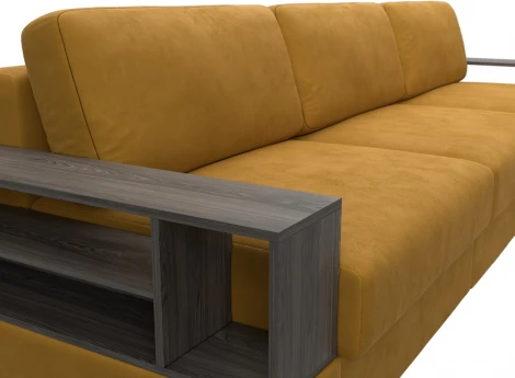 Диван прямой с 2 полками Лига-055 НПБ Лонг Лига Диванов (Велюр) арт.129094