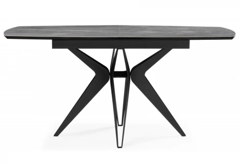 Керамический стол Риполь 160(205)х89 larka grey / черный 625971