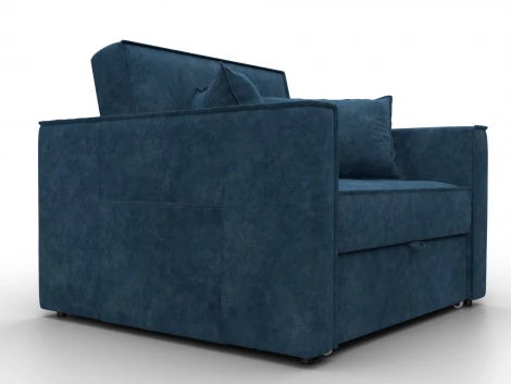 Кресло-кровать Лига-104 (80) (ЛДСП,Брус,Фанера,Велюр/Синий) Лига Диванов 134850