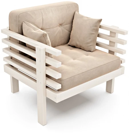 Кресло Arsko Стоун беленый дуб светло-бежевый велюр