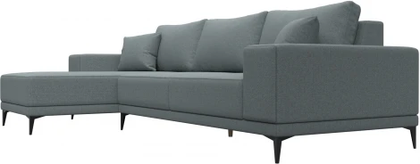 Диван угловой Льюес левый (Серый/Рогожка) Лига Диванов арт.124724L