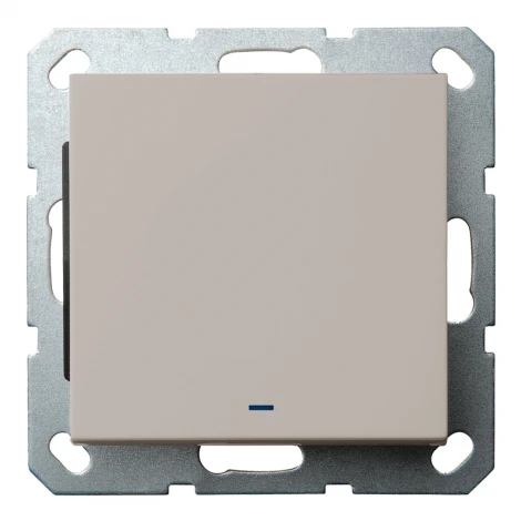 Выключатель одноклавишный с подсветкой (тауп soft touch) Jasmart G-Classic G3011NT