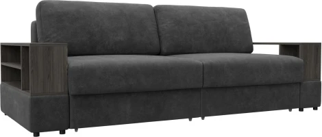 Диван прямой с 2 полками Лига-055 НПБ Лига Диванов (Велюр) арт.129073