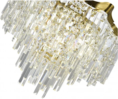 Подвесная люстра ST Luce Ofelia SL1659.303.10 Латунь/Прозрачный E14 10*60W (220V, хрусталь, подвески, на цепи)