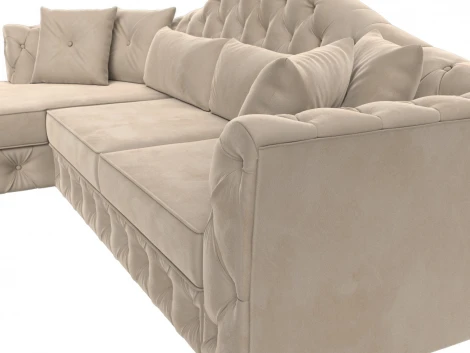 Диван угловой Артис левый угол (Бежевый/Велюр) Лига Диванов арт.121585L