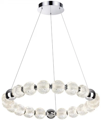 Подвесной светильник Odeon Light Crystal 5007/60L хром/металл/акрил LED 60W 4000K 4987лм (220V, на тросе, шарики, бусы)