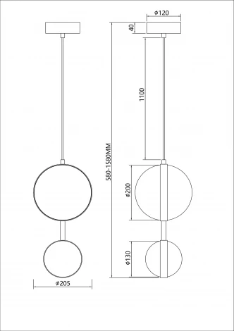Подвесной светильник Favourite Asterismo 4448-2P (LED, 220V, на проводе, шарики)