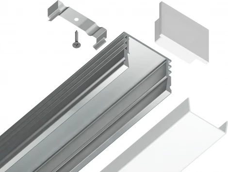 Алюминиевый профиль накладной для светодиодной ленты до 15мм Ambrella Illumination GP1750AL