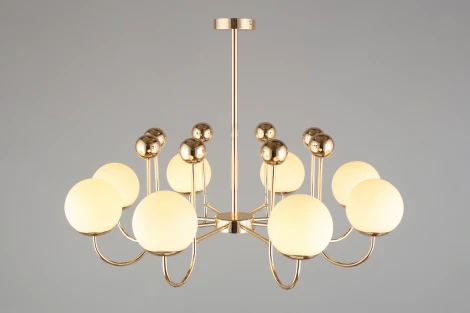 Люстра потолочная на штанге Acuto OML-67007-08 (220V, шар, шарики)