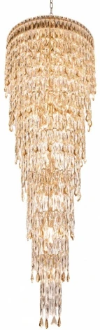 Подвесная люстра каскадная Fluorite The Empress FL1061-32P (220V, хрусталь, на цепи)