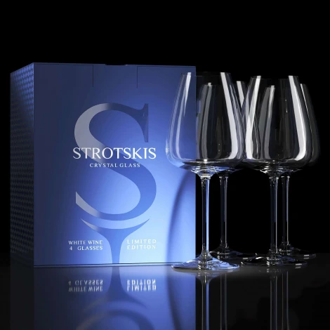 Хрустальные бокалы Dionys, белое вино (4 шт.) 0302/4 Strotskis