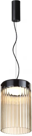 Подвесной светильник каскадный Odeon Light Pillari 5047/15L черный/светл.янтарный/металл/стекло LED 15W 4000К 1676Лм (220V, на проводе, круглые)