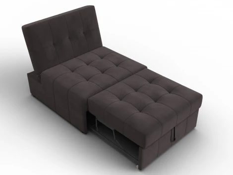 Кресло-кровать Лига-107 (80) (ЛДСП,Брус,Фанера,Велюр/Коричневый) Лига Диванов 134899