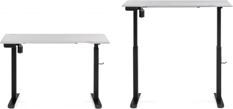 Компьютерный стол Маркос с механизмом подъема 120 (Маркос с механизмом подъема 120х75х75 белая шагрень / черный) Notta арт.578402
