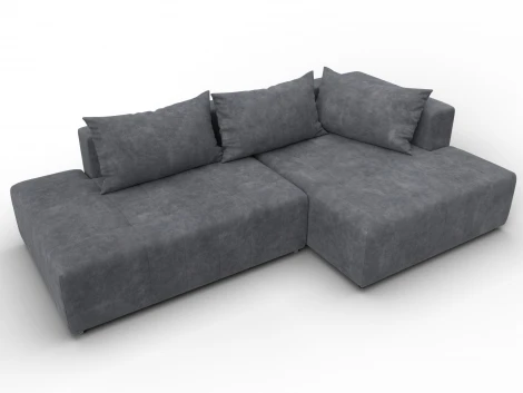 Диван угловой Лига-103 НПБ угол правый (ДСП,Брус,Фанера,Велюр/Темно-серый) Лига Диванов 134824