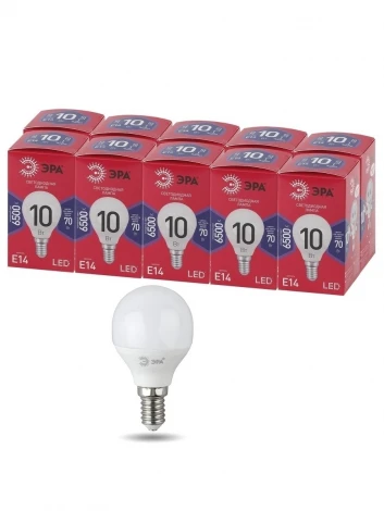 Лампочка светодиодная E14 10W ЭРА LED P45-10W-865-E14 R