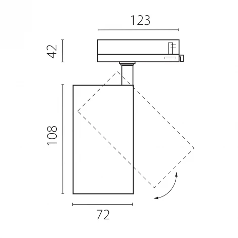 Трековый светильник трехфазный светодиодный LED 24W 220V 36G с адаптером Lightstar Alta Base A5246QT36G