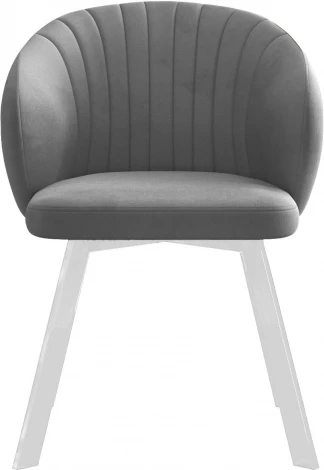 Стул DikLine 258 поворотный, Z28 серый, ножки белые