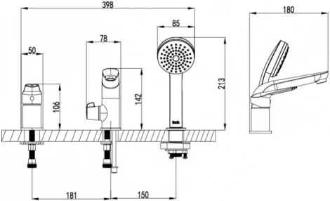 Смеситель Iddis Torr TORSB30i07 на борт ванны