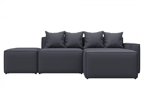 Диван угловой модульный Лига-063 угол правый (ДСП/Пластик/Экокожа/Серый) Лига Диванов 129791