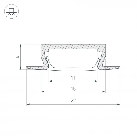 Профиль MIC-FS-2000 ANOD (Arlight, Алюминий) 038688