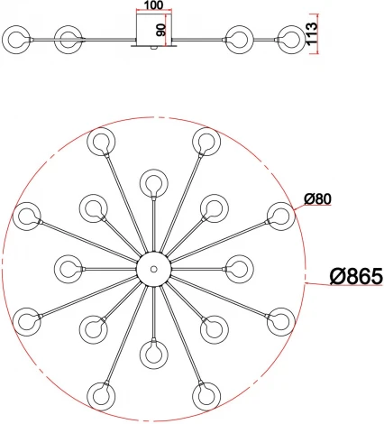 Потолочная люстра Freya Celebrity FR5242CL-16BS1 (220V, шарики)
