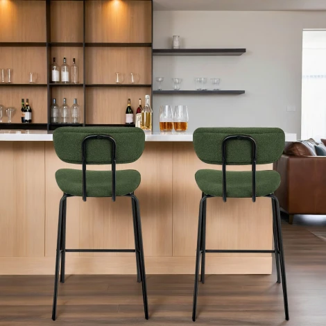 Стул полубарный Bradexhome Ant букле зеленый