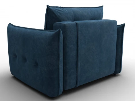 Кресло Лига-100 НПБ (ДСП,Фанера,Велюр/Синий) Лига Диванов 136991