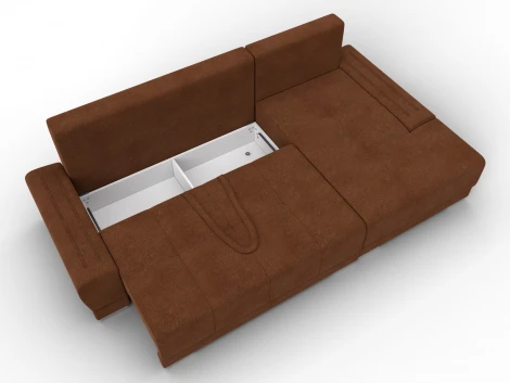 Диван угловой Лига-119 угол правый (ДСП,Брус,Фанера,ЛДС,Велюр/Терракотовый) Лига Диванов 137097