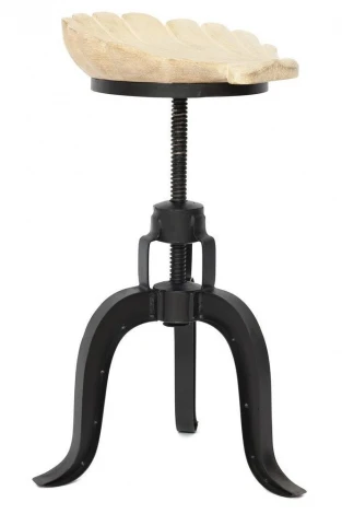 Стул Secret De Maison SHELL STOOL ( mod. MA-1678) натуральный/white wash +черный/black (дерево манго/металл)