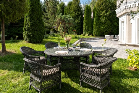 "Эспрессо–150 S" обеденная группа плетеная, цвет графит 4SIS арт.УТ-00007676