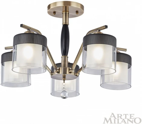 Потолочная люстра на штанге Arte Milano Napoli-2646 332646/5 AB+BK (220V, подвески)