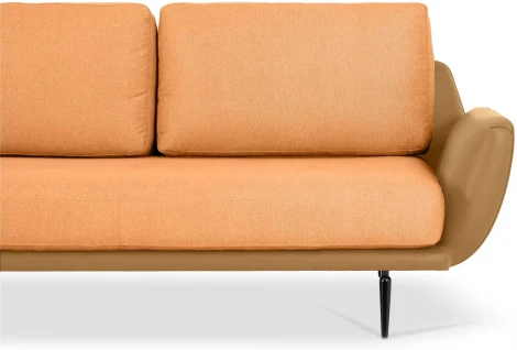 Диван Ispani угловой левый ОГОГО (арт.799387), (Экокожа,Ткань/Оранжевый)