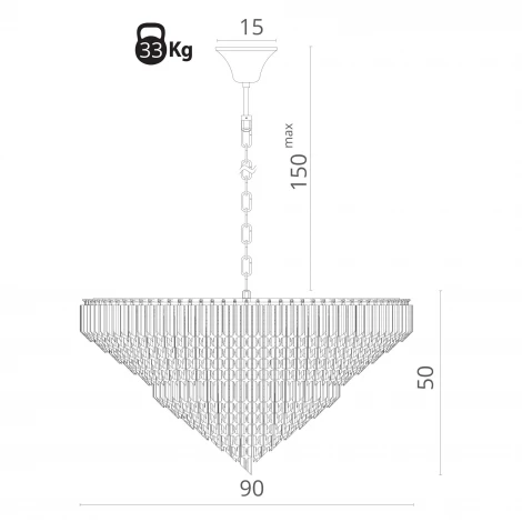 Подвесная большая люстра каскадная Arte Lamp Frizzante 1683/01 LM-16 (220V, на цепи)