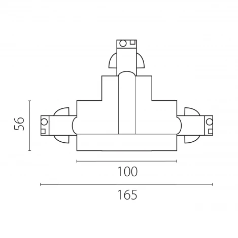 Коннектор Т-образный левый перекидной встраиваемый с подводом питания к треку 5030xx-R Lightstar Quattro 503137-RPSL