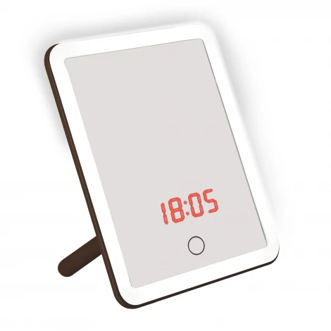 Зеркало с подсветкой с термометром Uniel TLD-591 Brown/LED/80Lm/6000K/Dimmer/T+M (220V, диммер, сенсорный выключатель)